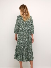 Cream Tiah 3/4 Sleeves Round Neck Maxi Black Dress - Image 2 of 6
