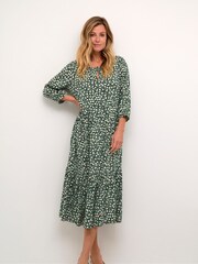 Cream Tiah 3/4 Sleeves Round Neck Maxi Black Dress - Image 3 of 6