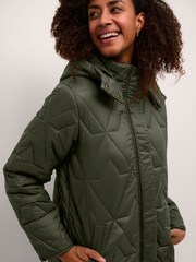 Cream Green Gaiagro Hooded Zipper Puffer Coat - Image 2 of 4