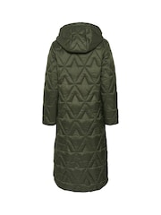 Cream Green Gaiagro Hooded Zipper Puffer Coat - Image 4 of 4