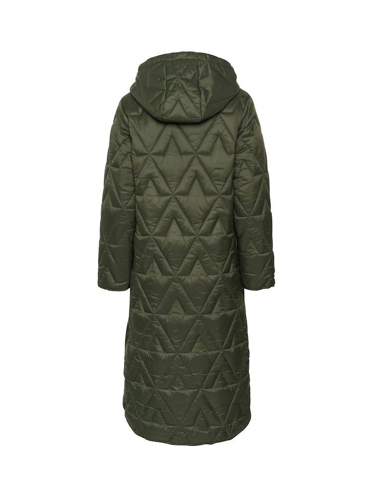 Cream Green Gaiagro Hooded Zipper Puffer Coat - Image 4 of 4