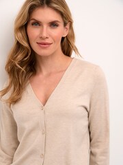 Cream Natural Dela V-Neck And Buttons Cardigan - Image 4 of 6
