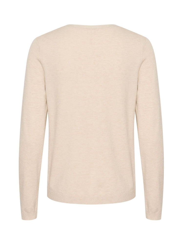 Cream Natural Dela V-Neck And Buttons Cardigan - Image 6 of 6
