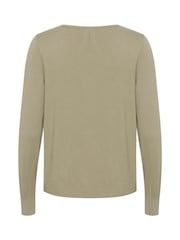 Cream Casual Fit Green Dela V-Neck Pullover Jumper - Image 6 of 6