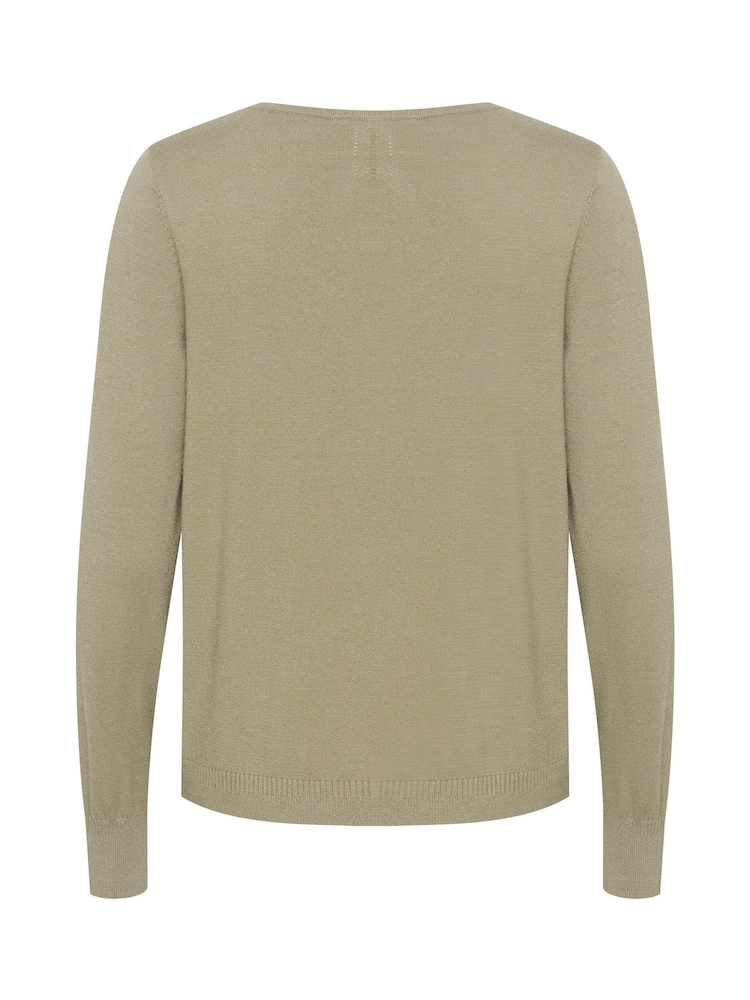 Cream Casual Fit Green Dela V-Neck Pullover Jumper - Image 6 of 6