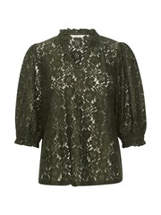 Cream Green CRKaspis Lace Half Sleeves Sheer Blouse - Image 4 of 4