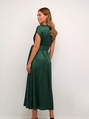 Cream Green Loretta Short Sleeve Wrap Dress - Image 2 of 5