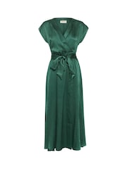 Cream Green Loretta Short Sleeve Wrap Dress - Image 4 of 5