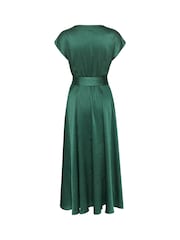 Cream Green Loretta Short Sleeve Wrap Dress - Image 5 of 5