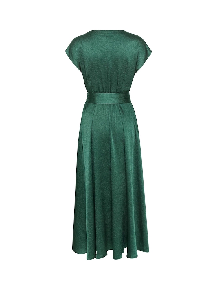 Cream Green Loretta Short Sleeve Wrap Dress - Image 5 of 5