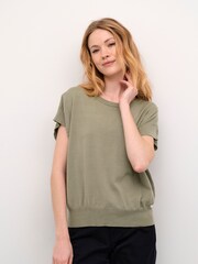 Cream Casual Fit Green Dela Round Neck Slipover Jumper - Image 1 of 6