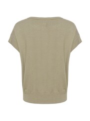 Cream Casual Fit Green Dela Round Neck Slipover Jumper - Image 6 of 6