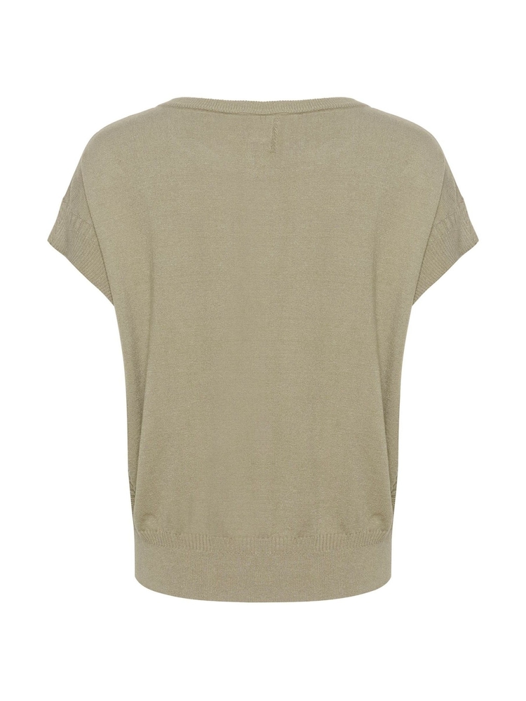 Cream Casual Fit Green Dela Round Neck Slipover Jumper - Image 6 of 6