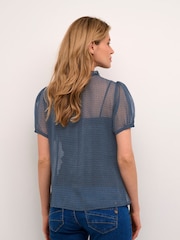 Cream CRKinia Short Sleeves And Ruffles Black Blouse - Image 2 of 6