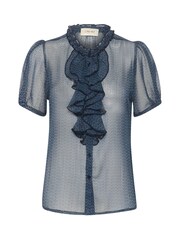 Cream CRKinia Short Sleeves And Ruffles Black Blouse - Image 5 of 6