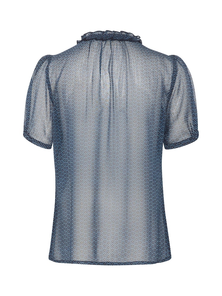 Cream CRKinia Short Sleeves And Ruffles Black Blouse - Image 6 of 6