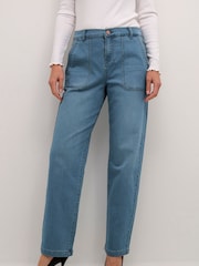 Cream Regular Fit Blue Stacia Straight Legs Jeans - Image 1 of 6