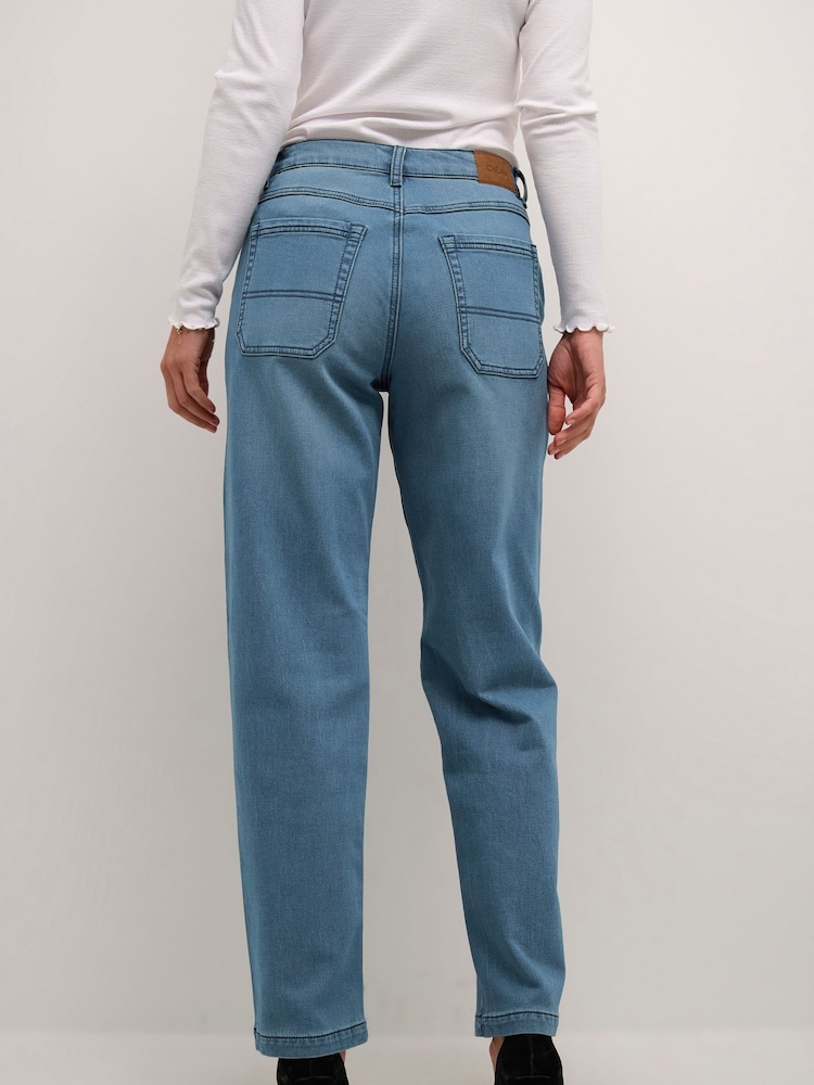 Cream Regular Fit Blue Stacia Straight Legs Jeans - Image 2 of 6