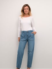 Cream Regular Fit Blue Stacia Straight Legs Jeans - Image 3 of 6
