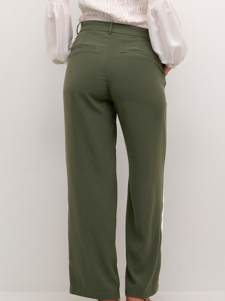 Cream Green Cocamia High Waisted Wide Legs Trousers - Image 2 of 6
