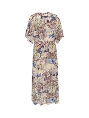 Cream Kimmi V-Neck Half Sleeves Maxi Multi Dress - Image 6 of 6