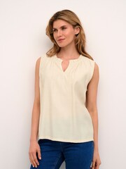 Cream Natural CRLiselin V-Notch Neck Sleeveless Blouse - Image 1 of 4