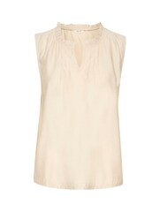 Cream Natural CRLiselin V-Notch Neck Sleeveless Blouse - Image 3 of 4