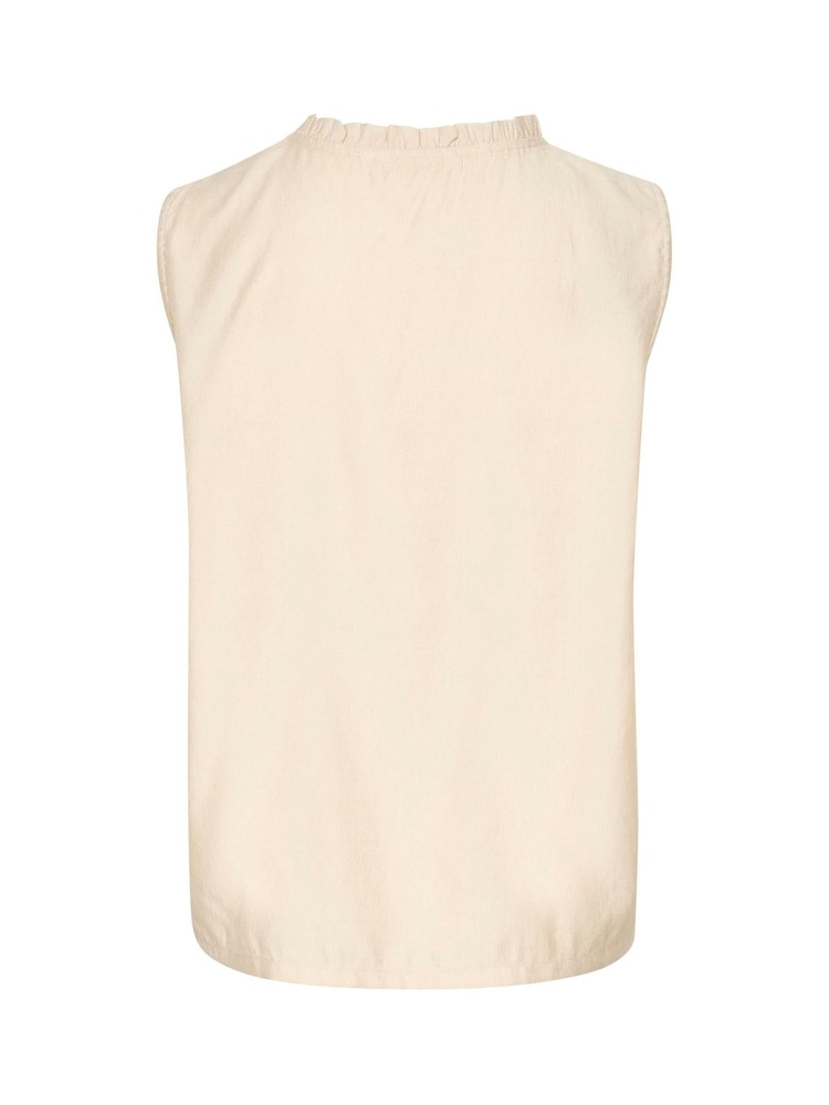 Cream Natural CRLiselin V-Notch Neck Sleeveless Blouse - Image 4 of 4