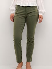 Cream Slim Fit Green Ann Full Length Twill Jeans - Image 1 of 6