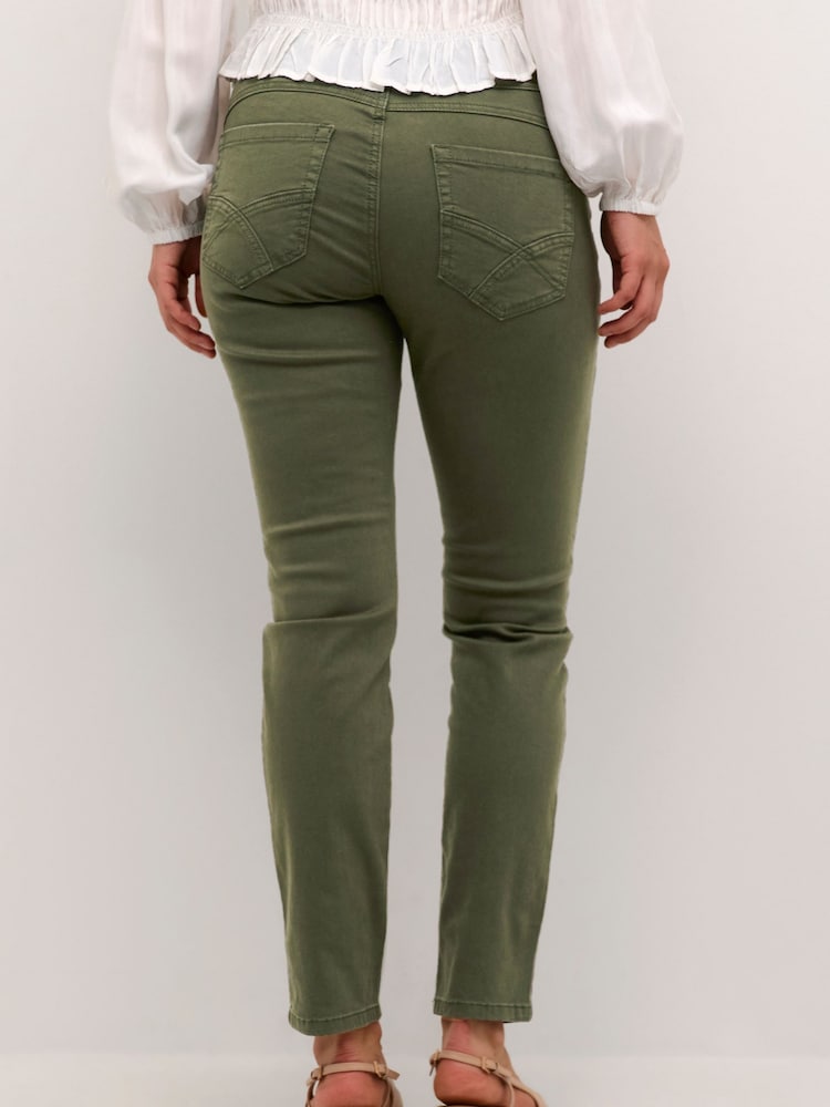 Cream Slim Fit Green Ann Full Length Twill Jeans - Image 2 of 6