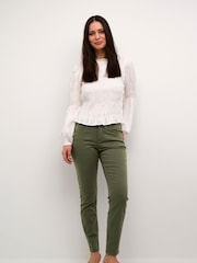 Cream Slim Fit Green Ann Full Length Twill Jeans - Image 4 of 6