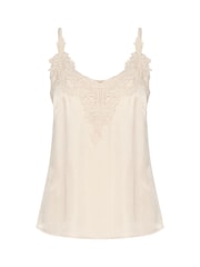 Cream Natural Anna Singlet Thin Strap Lace Top - Image 5 of 5