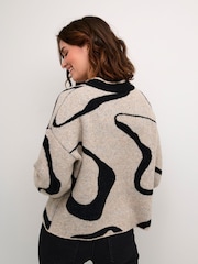 Kaffe Casual Fit Wilma Printed Black Pullover Jumper - Image 2 of 6