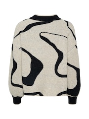 Kaffe Casual Fit Wilma Printed Black Pullover Jumper - Image 6 of 6