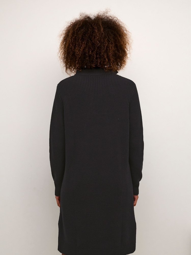 Kaffe Lioa Long Sleeves Zip Knit Black Dress - Image 2 of 6