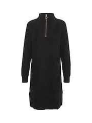 Kaffe Lioa Long Sleeves Zip Knit Black Dress - Image 5 of 6