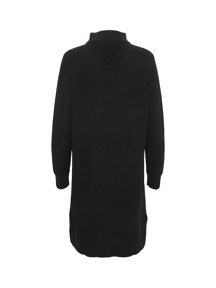 Kaffe Lioa Long Sleeves Zip Knit Black Dress - Image 6 of 6