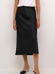 Kaffe Lotte Satin Elastic Waist Maxi Skirt - Image 1 of 7