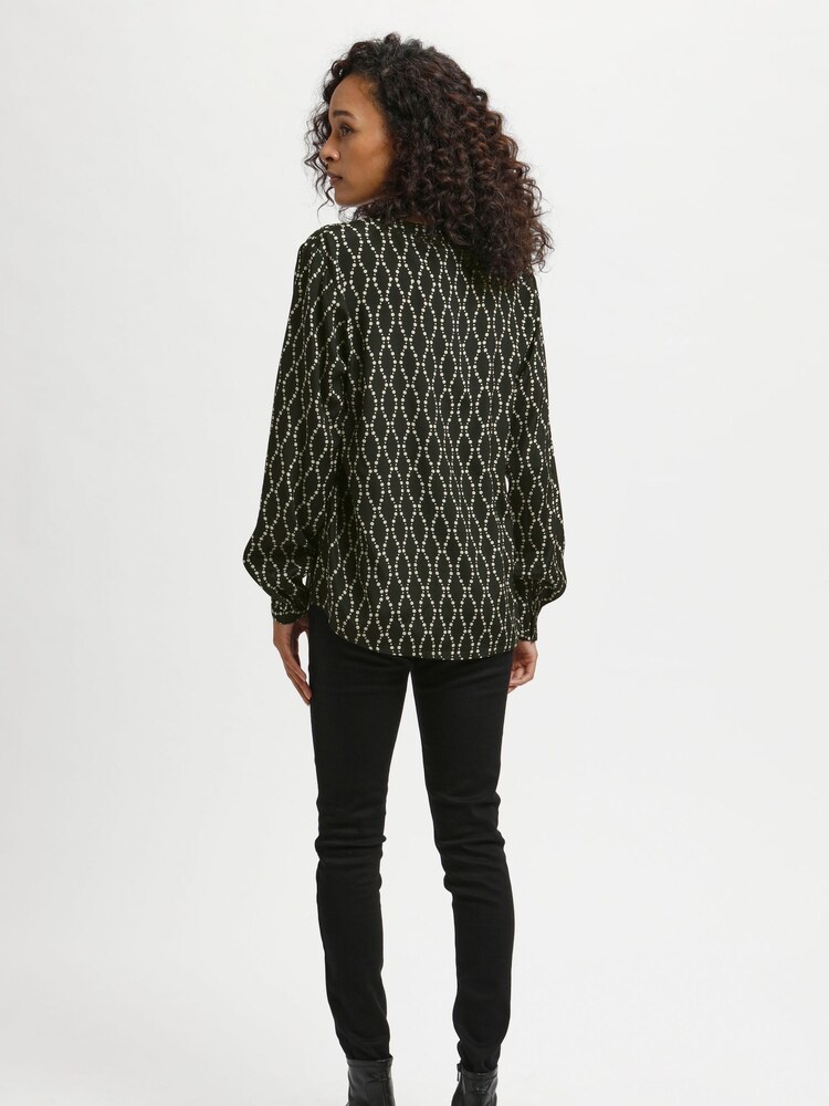 Kaffe Olan V-Notch Neck Long Sleeve Blouse - Image 2 of 6