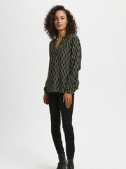 Kaffe Olan V-Notch Neck Long Sleeve Blouse - Image 3 of 6