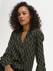 Kaffe Olan V-Notch Neck Long Sleeve Blouse - Image 4 of 6