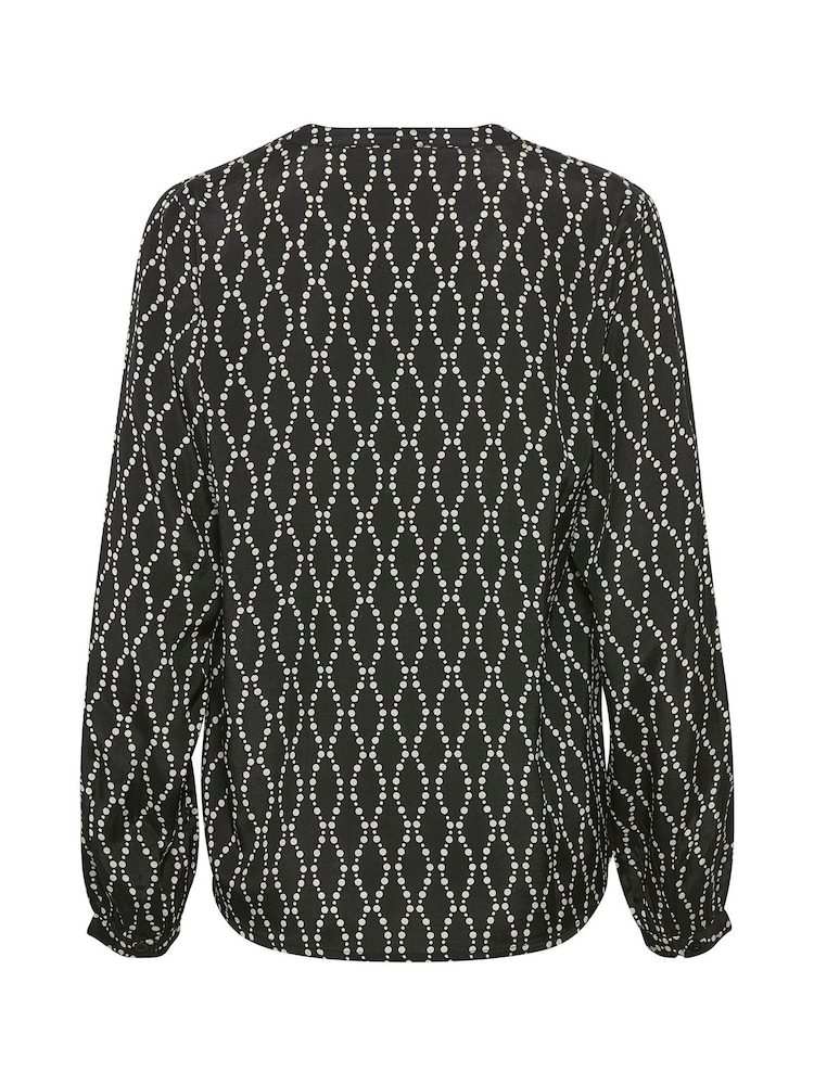 Kaffe Olan V-Notch Neck Long Sleeve Blouse - Image 6 of 6