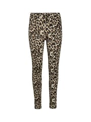 Kaffe Skinny Fit Pappi Printed Brown Leggings - Image 6 of 7
