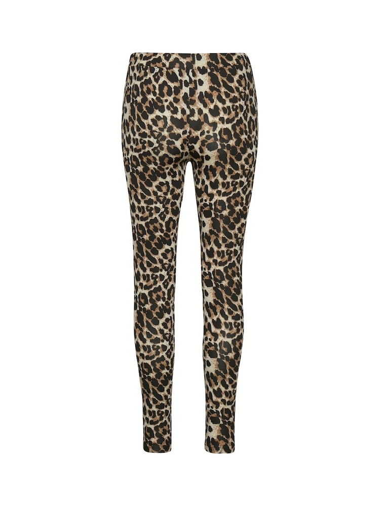 Kaffe Skinny Fit Pappi Printed Brown Leggings - Image 7 of 7
