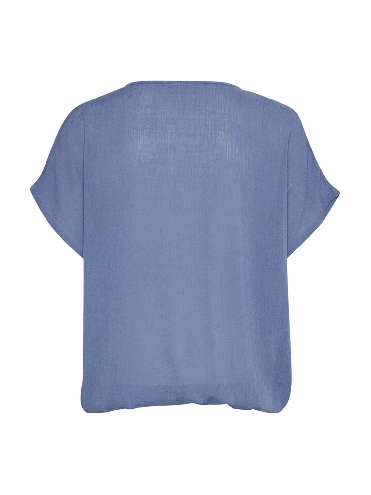 Kaffe Blue Amber Round Neck Short Sleeve Blouse - Image 5 of 5