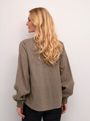 Kaffe Casual Fit Lydia V-Notch Neck 100% Cotton Blouse - Image 2 of 6