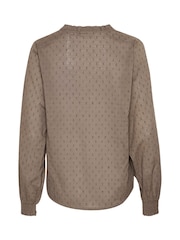 Kaffe Casual Fit Lydia V-Notch Neck 100% Cotton Blouse - Image 6 of 6