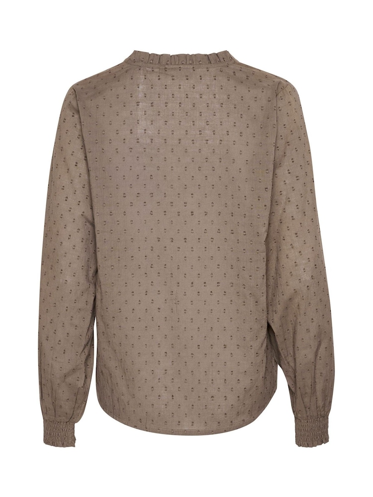 Kaffe Casual Fit Lydia V-Notch Neck 100% Cotton Blouse - Image 6 of 6