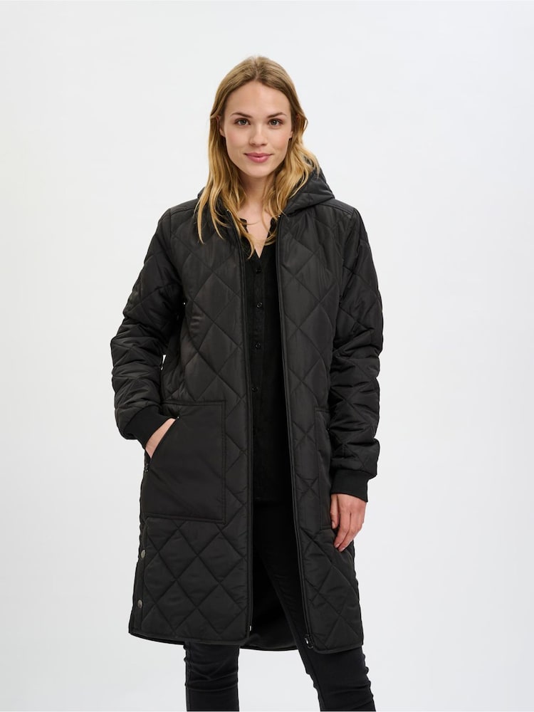 Kaffe Tilla Hooded Long Sleeve Quilted Coat - Image 1 of 4 Kaffe Tilla Hooded Long Sleeve Quilted Coat - Image 1 of 4