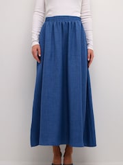 Kaffe Ellen Elastic Waist Pocket Maxi Skirt - Image 1 of 6